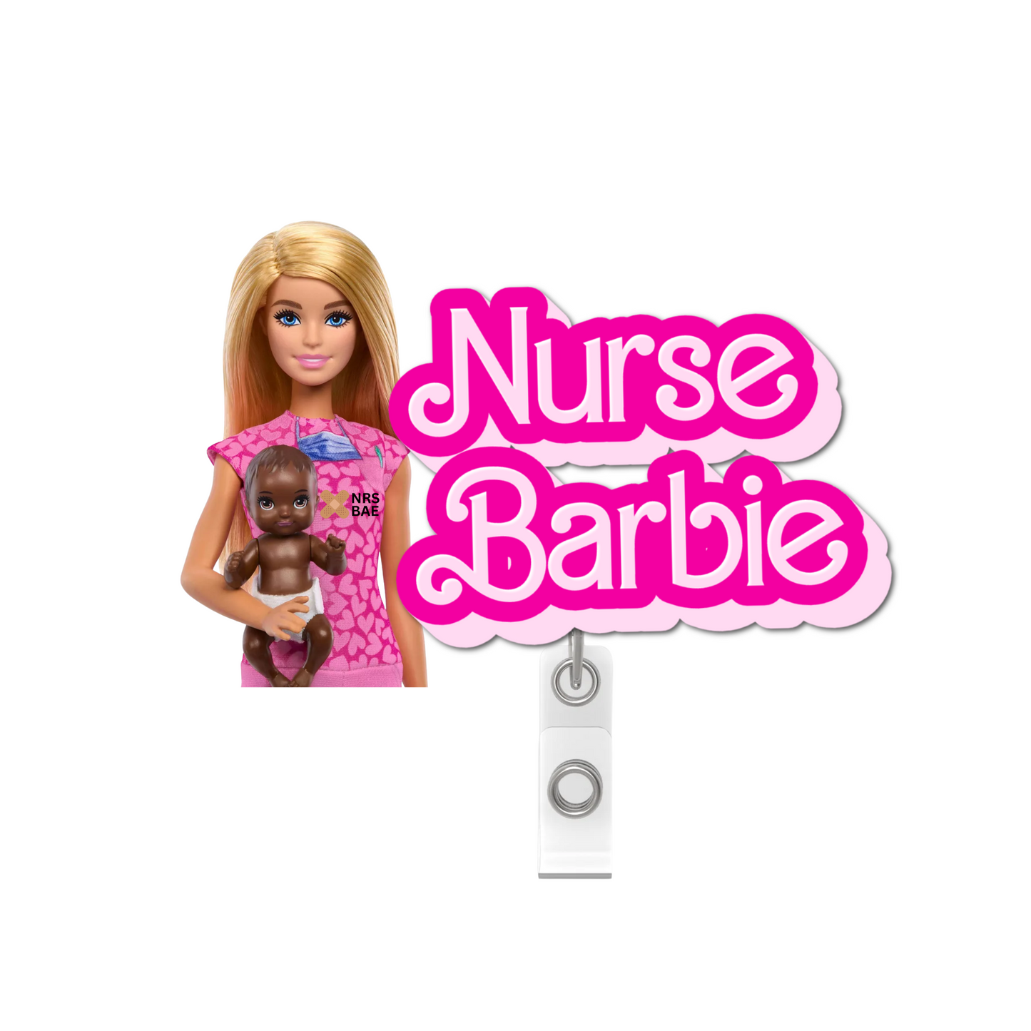 NEW! BARBIE Badge Reel-  Pretty Baby Nurse