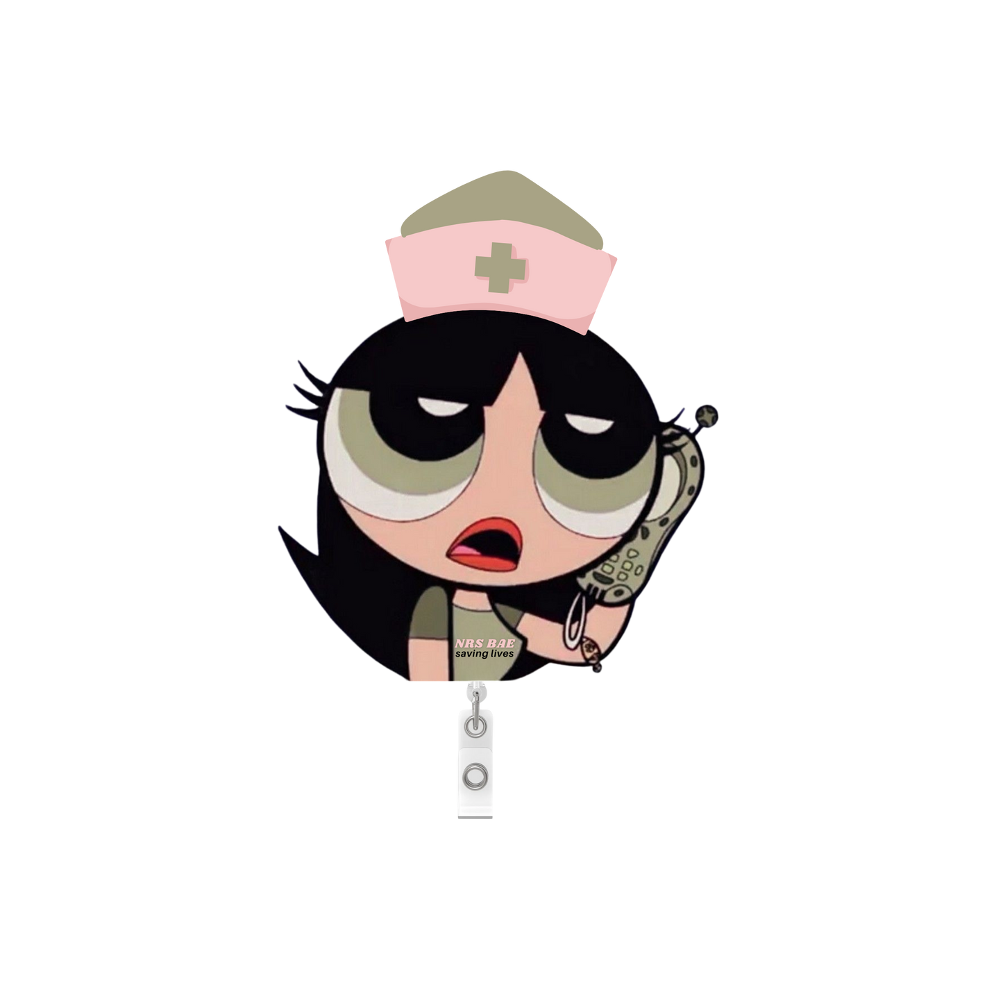 NEW! POWERPUFF GIRL Badge Reel- Medication Baddie