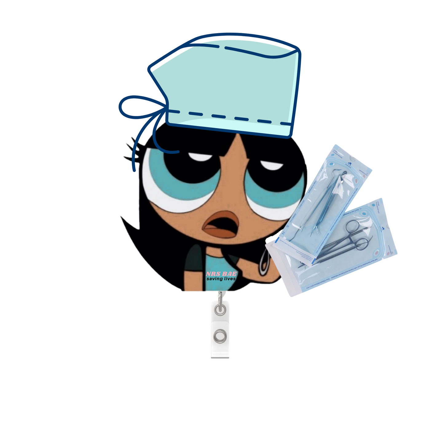 NEW! POWERPUFF GIRL Badge Reel- Sterile Baddie