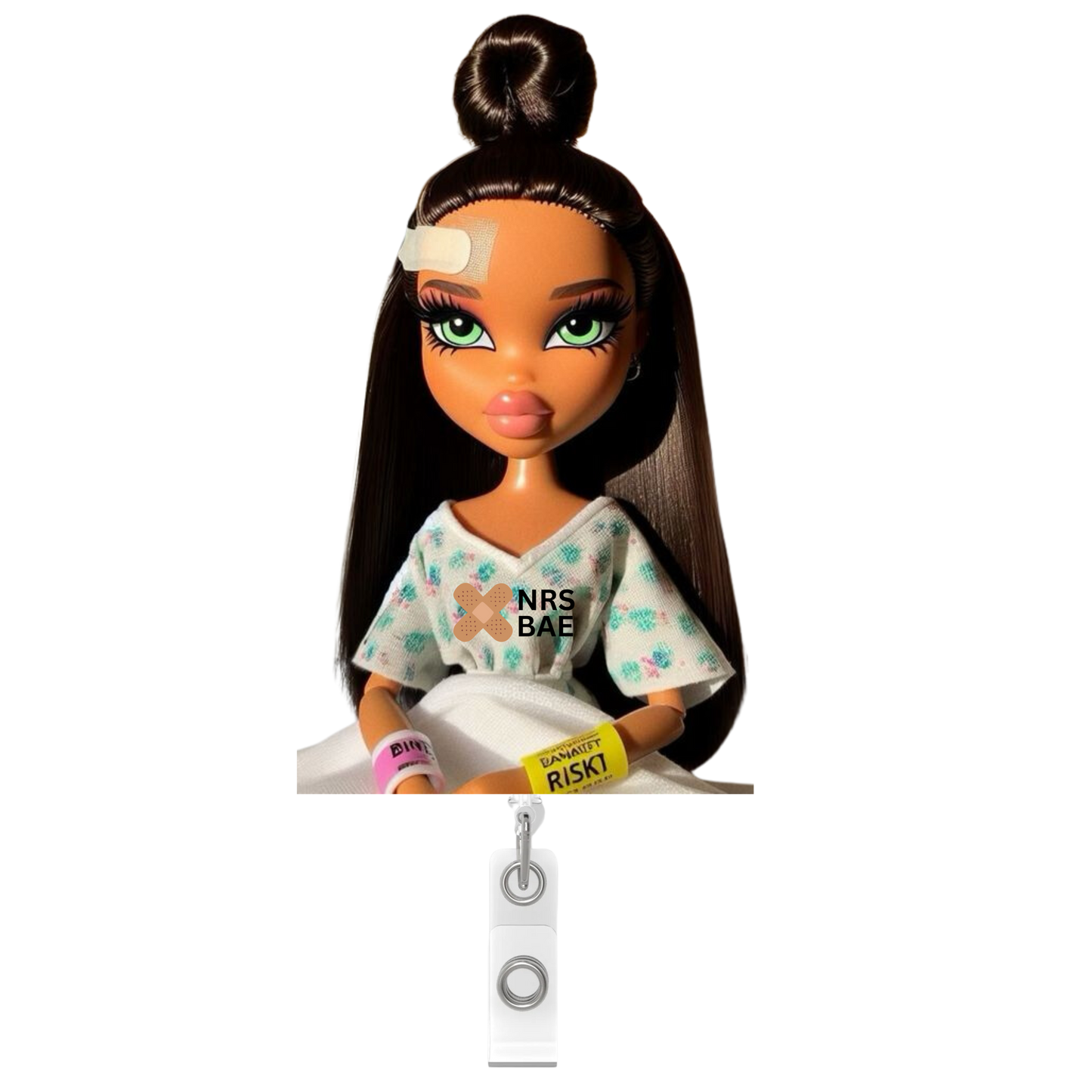 NEW! BRATZ DOLL PATIENT Badge Reel- High Risk Hottie