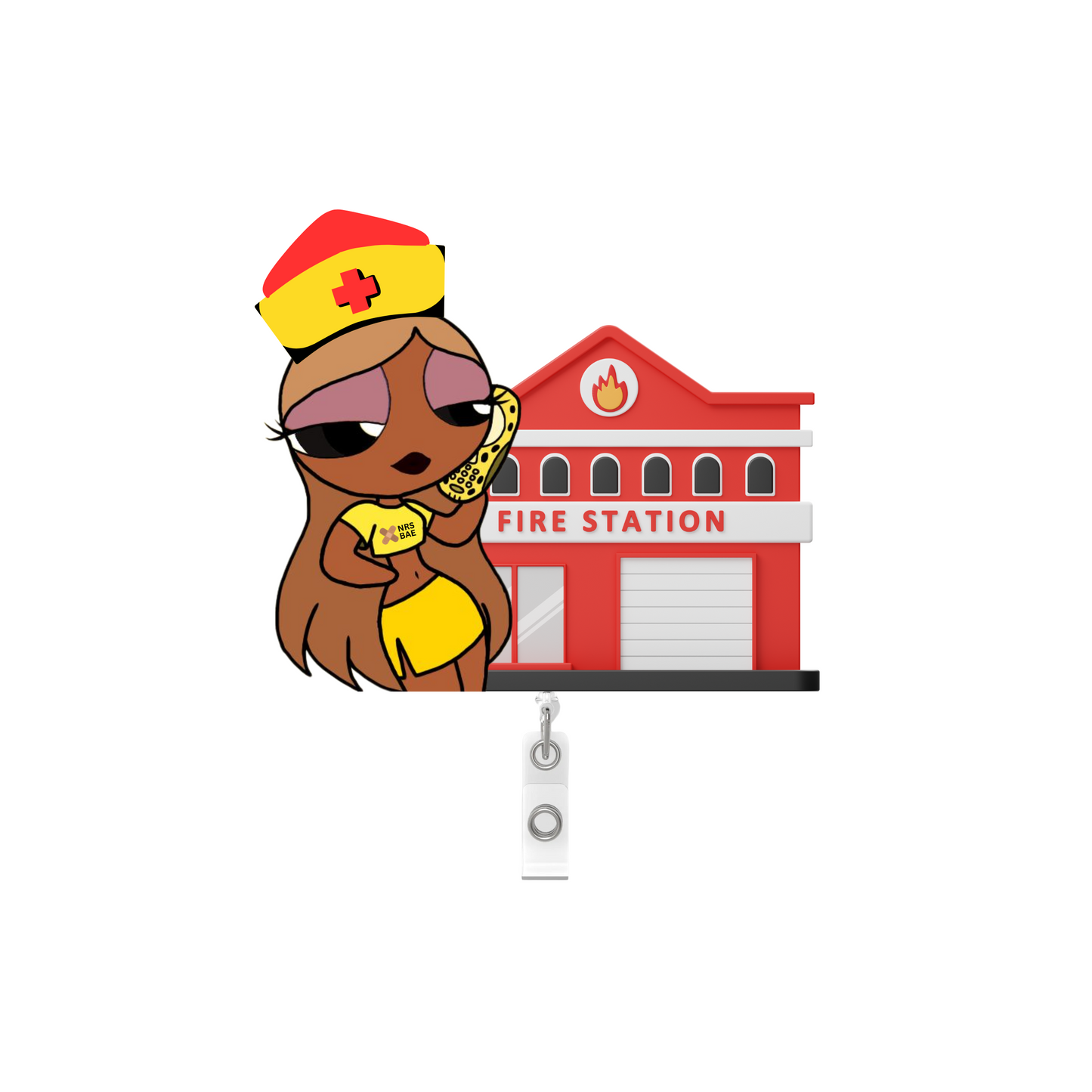 NEW! POWERPUFF GIRL Badge Reel- FIGHT the FIRE