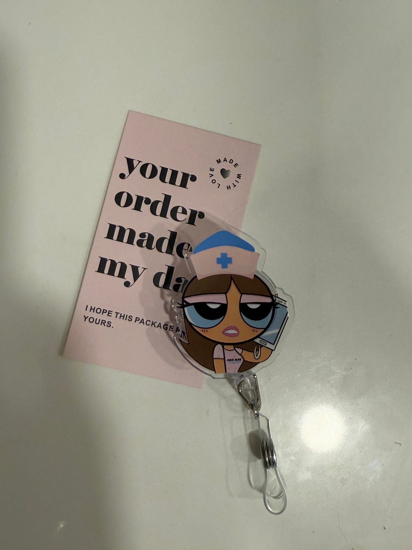 NEW! POWERPUFF GIRL Badge Reel- Medication Hottie