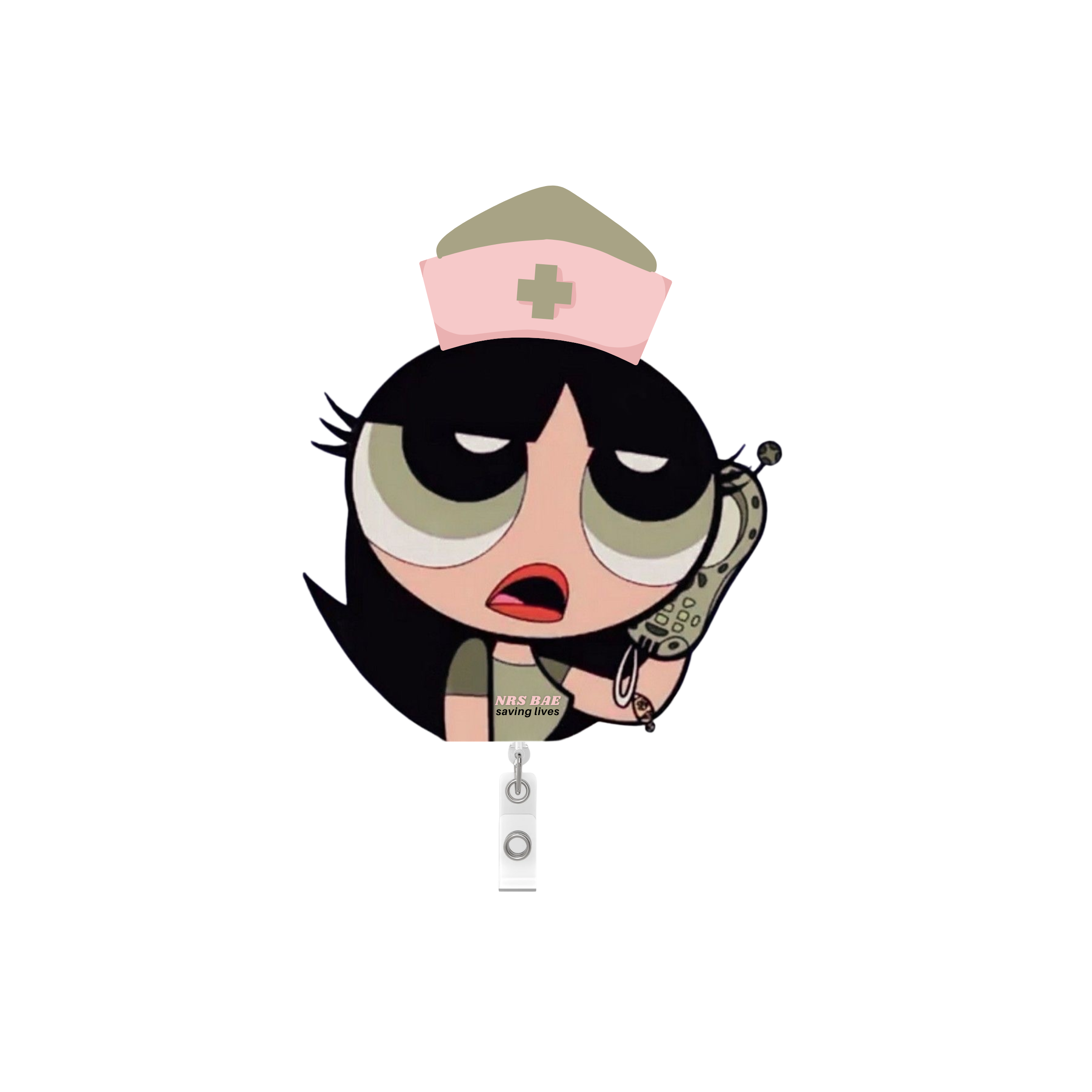 NEW! POWERPUFF GIRL Badge Reel- Medication Baddie
