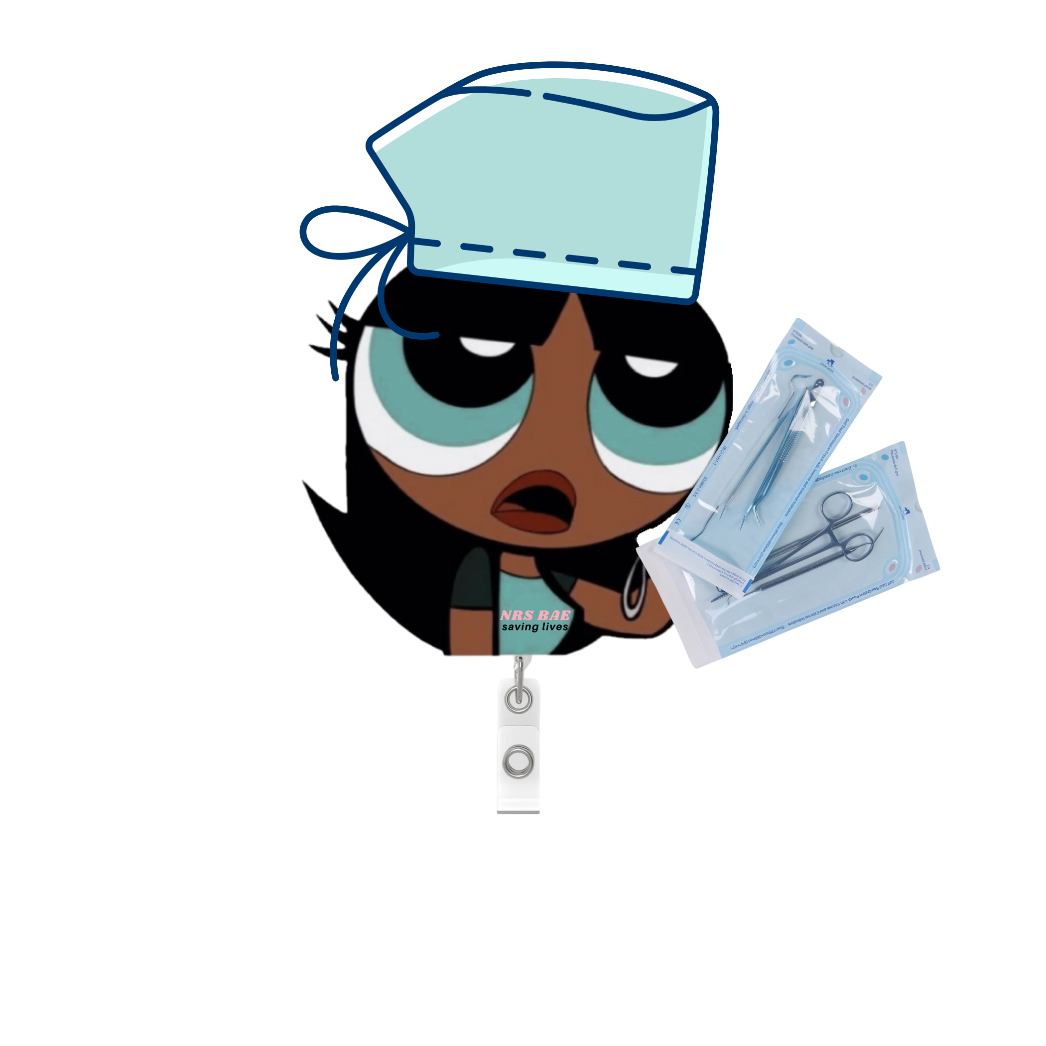 NEW! POWERPUFF GIRL Badge Reel- Keep Clean Luv