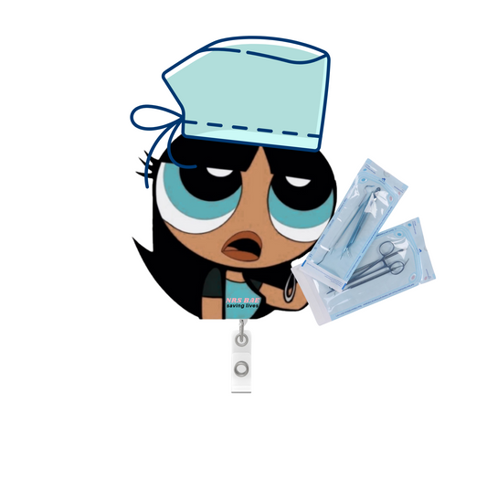 NEW! POWERPUFF GIRL Badge Reel- Sterile Baddie