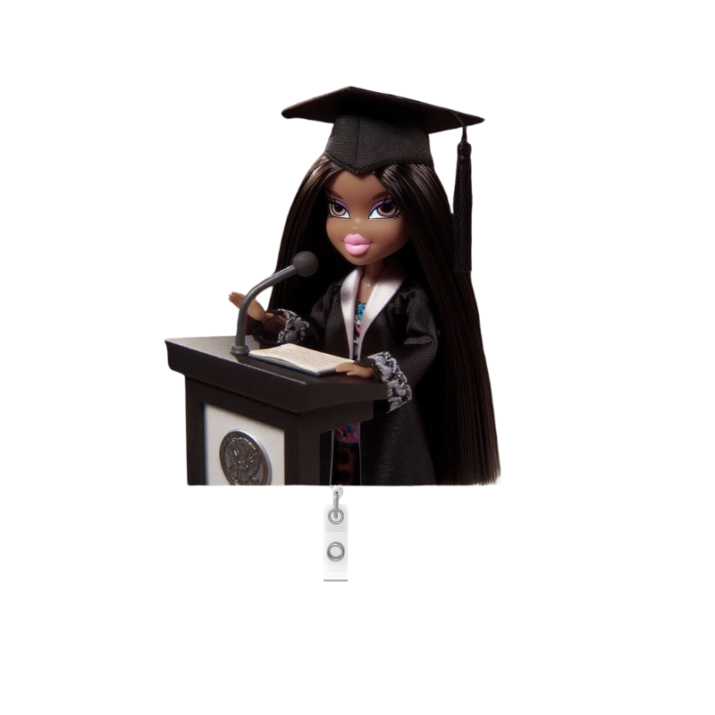 NEW! BRATZ GRAD Badge Reel- Grad Keke