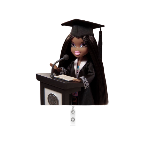 NEW! BRATZ GRAD Badge Reel- Grad Keke