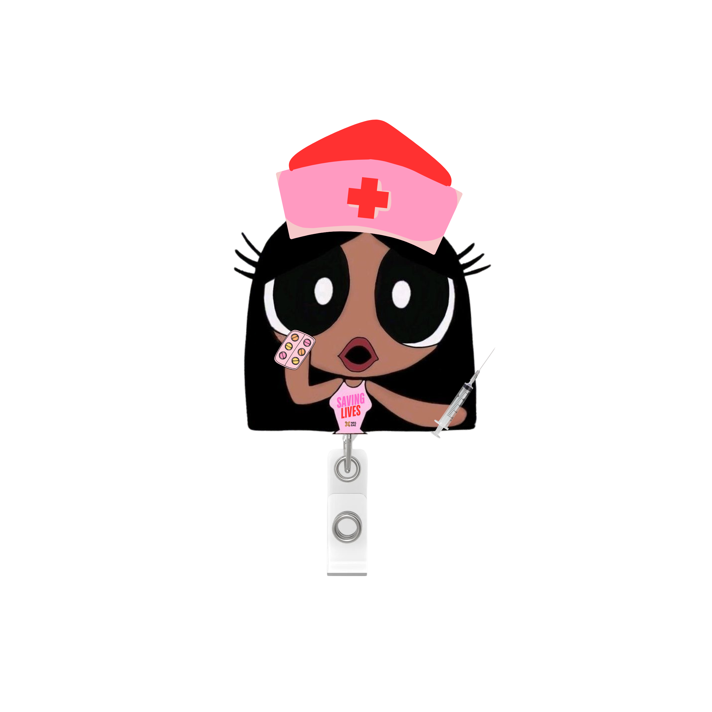 NEW! POWERPUFF GIRL Badge Reel- IV Bae