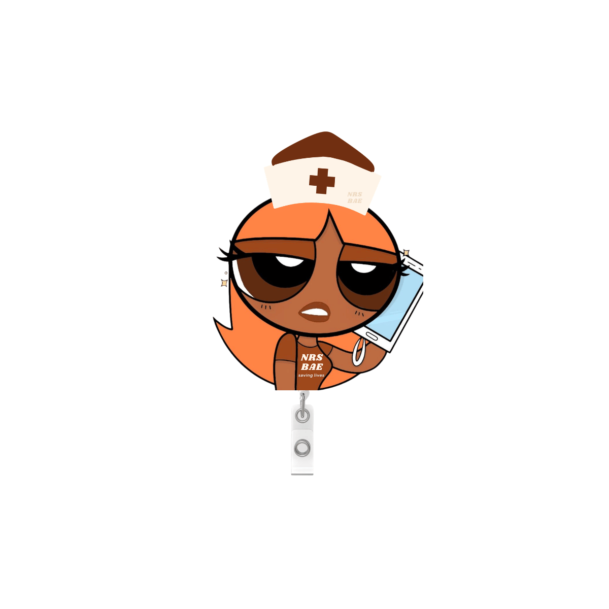 POWERPUFF GIRL Badge Reel-  Stetho Sweetie