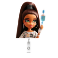NEW! BRATZ DOLL PATIENT Badge Reel- Saddity Shots