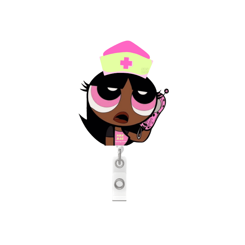NEW! POWERPUFF GIRL Badge Reel- Pretty & Prepped