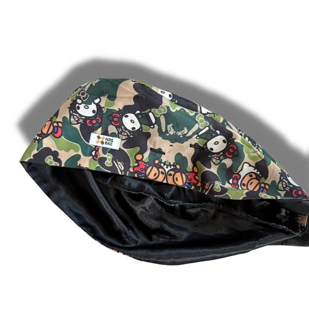NEW! HELLO KITTY SCRUB CAPS | CAMO Kitty