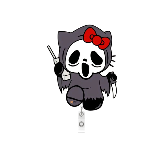 HELLO KITTY BADGES- Michael Myers Kitty