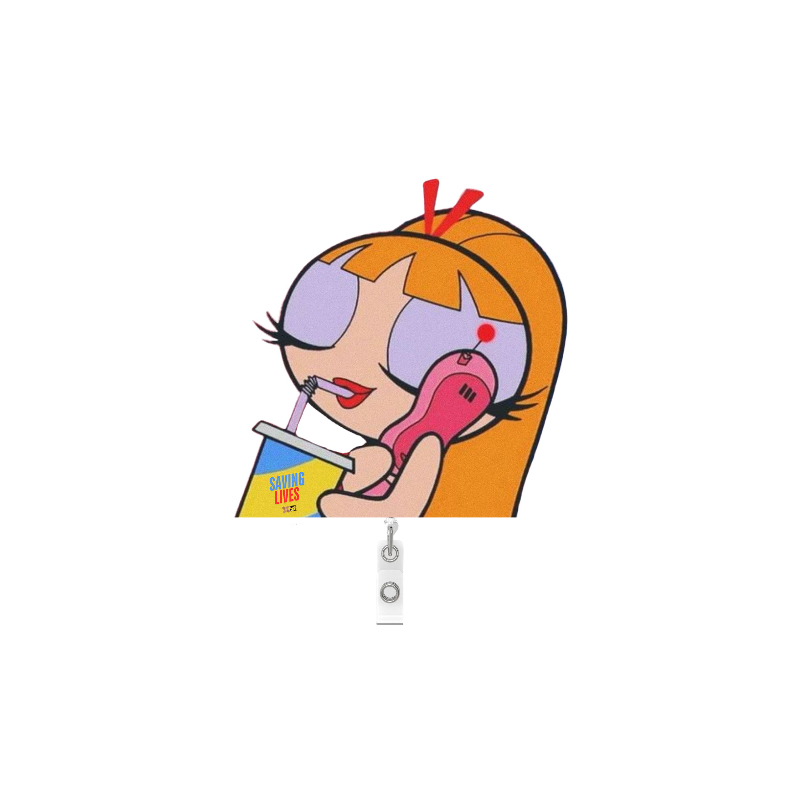 NEW! POWERPUFF GIRL Badge Reel- Saving You Too