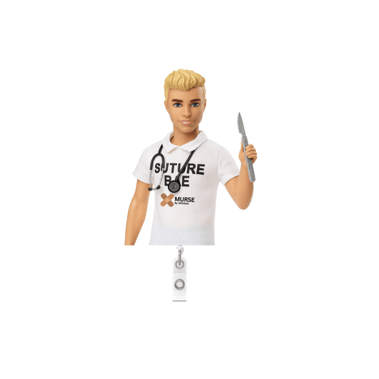 KEN DOLL Badge Reel- Mr. Suture Me Ken