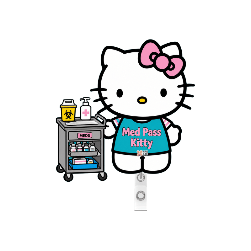 Hello Kitty Badge Reel- Med Pass Kitty