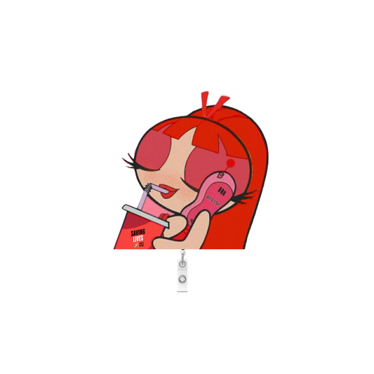 NEW! POWERPUFF GIRL Badge Reel- Saving Us