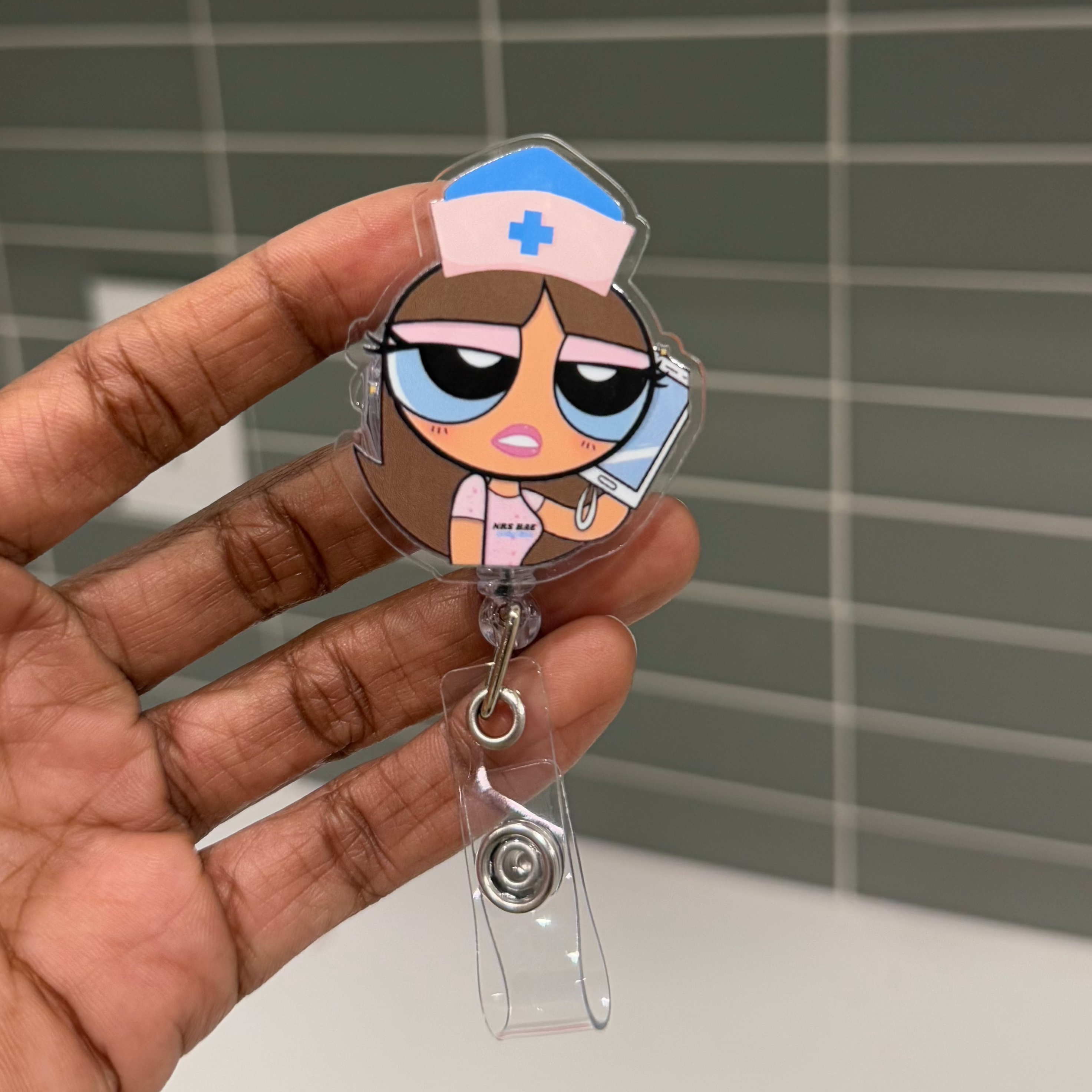 NEW! POWERPUFF GIRL Badge Reel- Medication Hottie