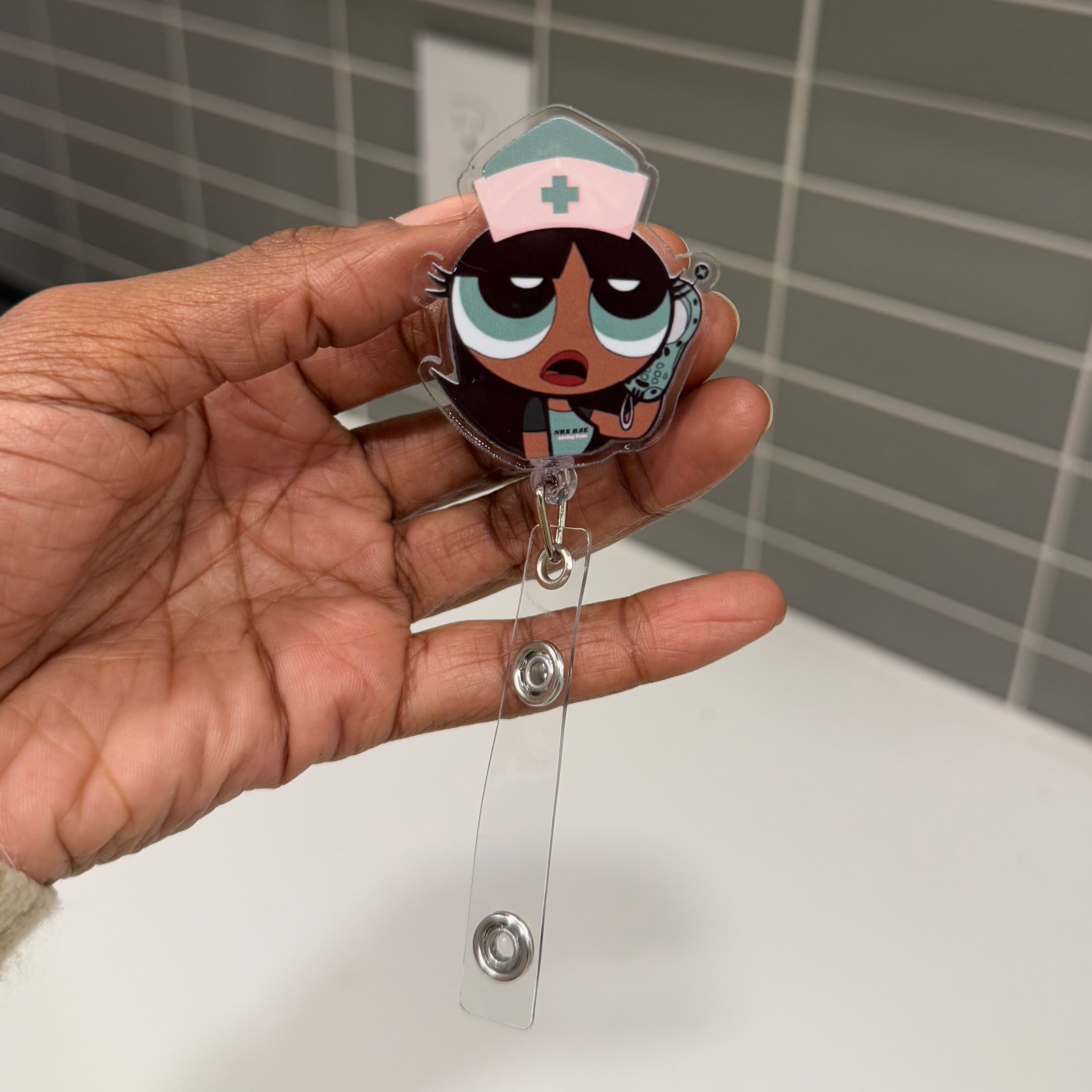 POWERPUFF GIRL Badge Reel- Medication Cutie