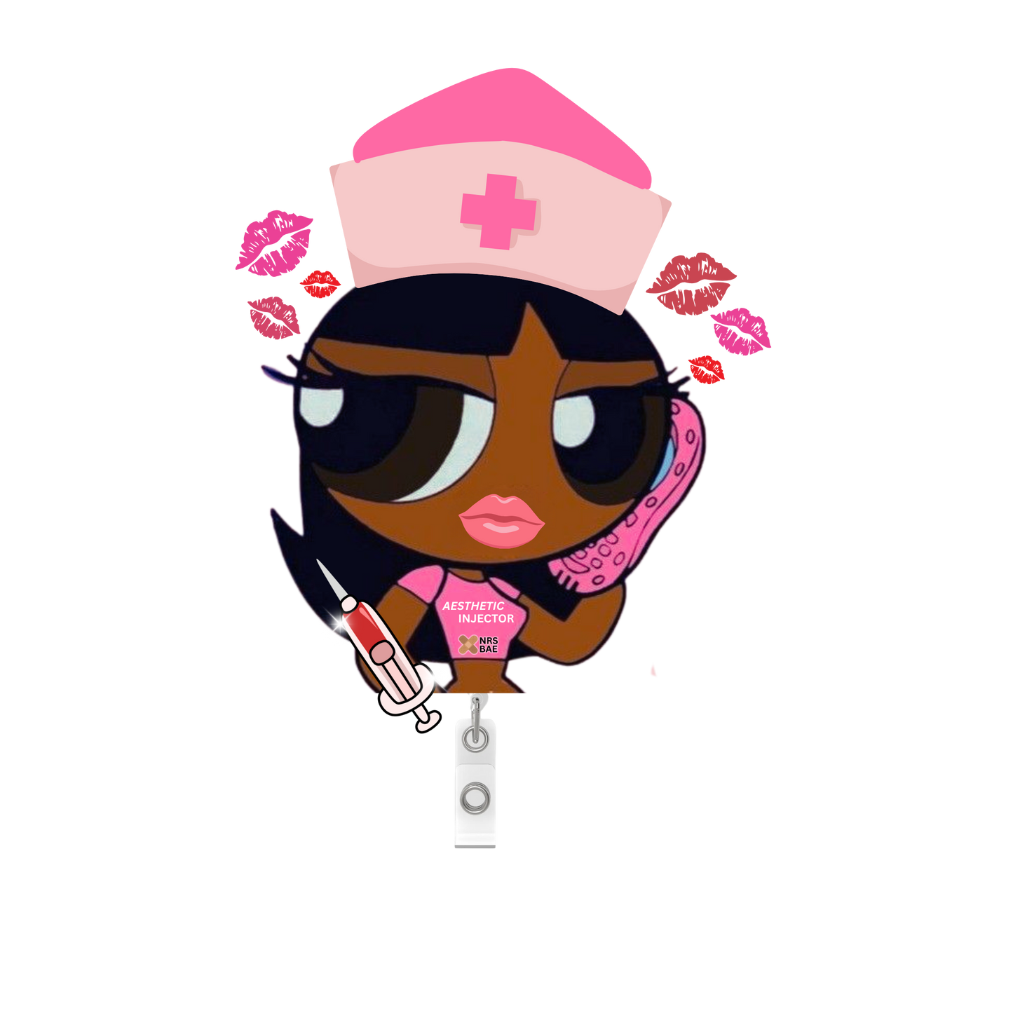 NEW! POWERPUFF GIRL Badge Reel- Ms. Injector