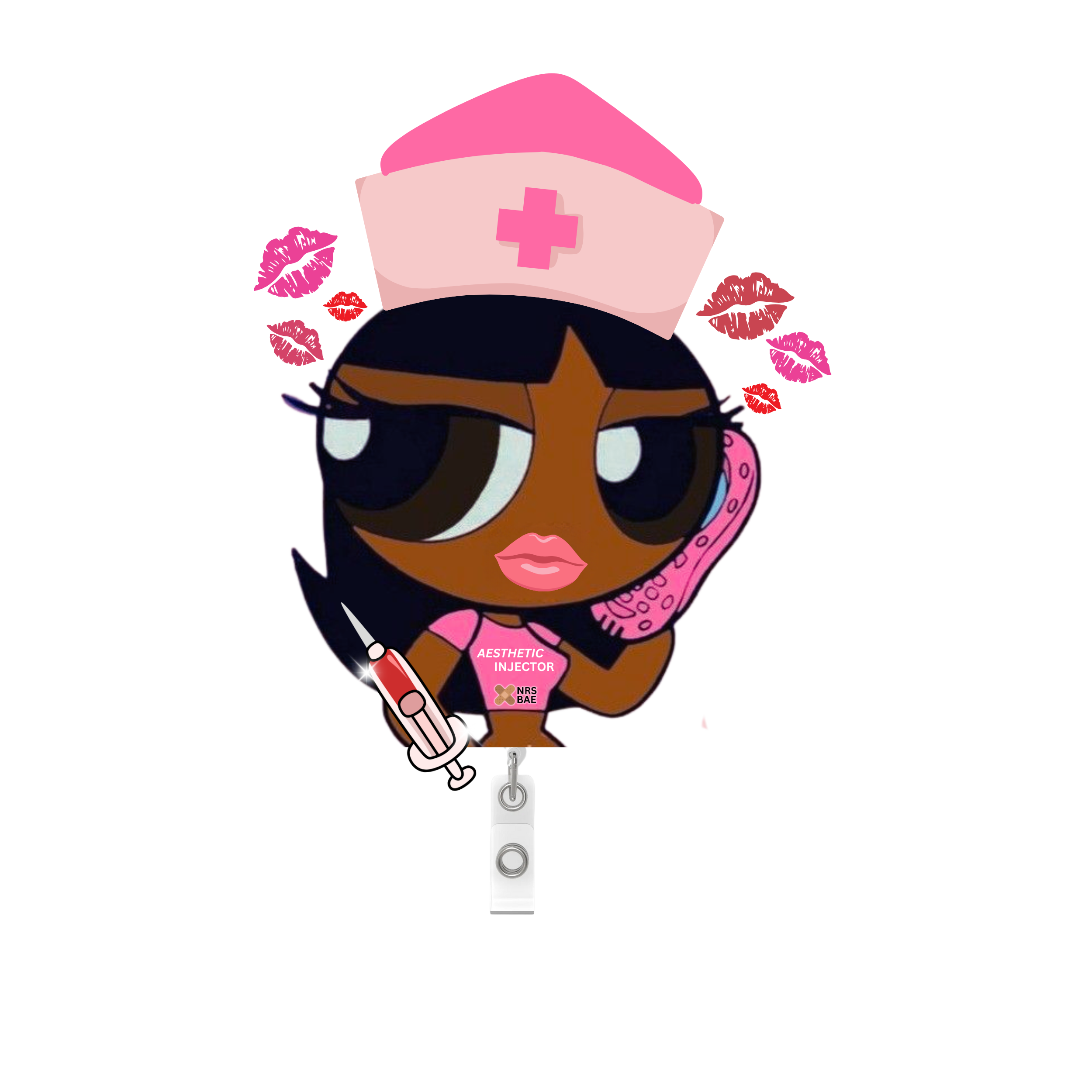 NEW! POWERPUFF GIRL Badge Reel- Ms. Injector