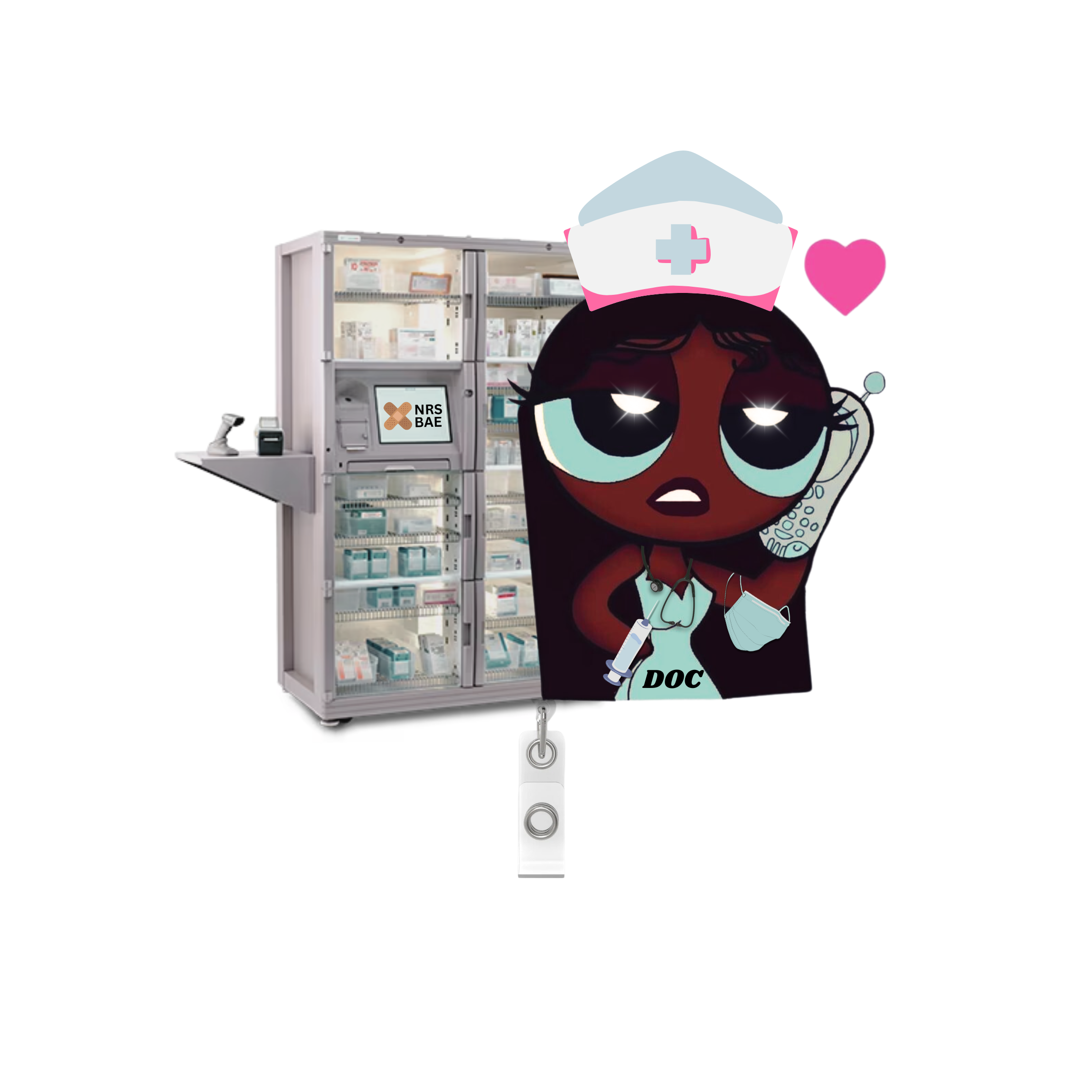 NEW! POWERPUFF GIRL Badge Reel- CALL ME DOC!