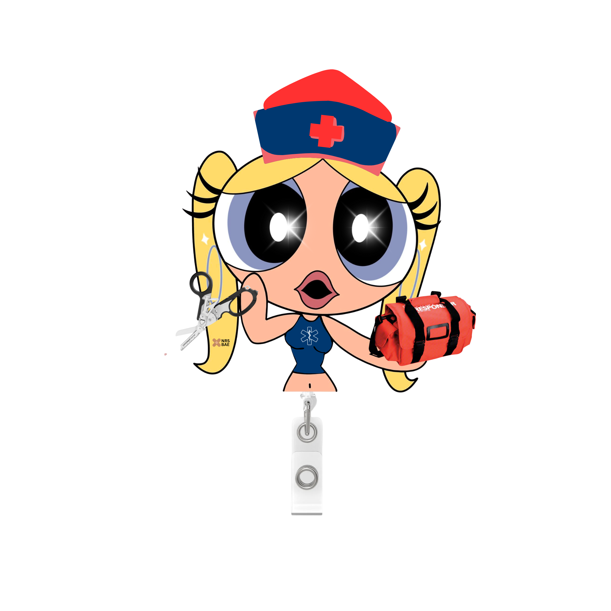 NEW! POWERPUFF GIRL Badge Reel- EMT BAE