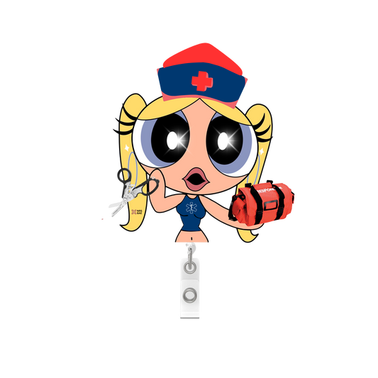 NEW! POWERPUFF GIRL Badge Reel- EMT BAE
