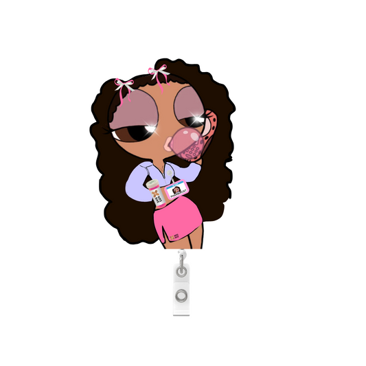 NEW! POWERPUFF GIRL Badge Reel- PILL Popper