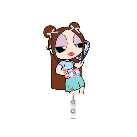 NEW! POWERPUFF GIRL Badge Reel- Pharm BAE