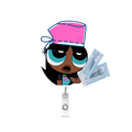 NEW! POWERPUFF GIRL Badge Reel- Surg Babe