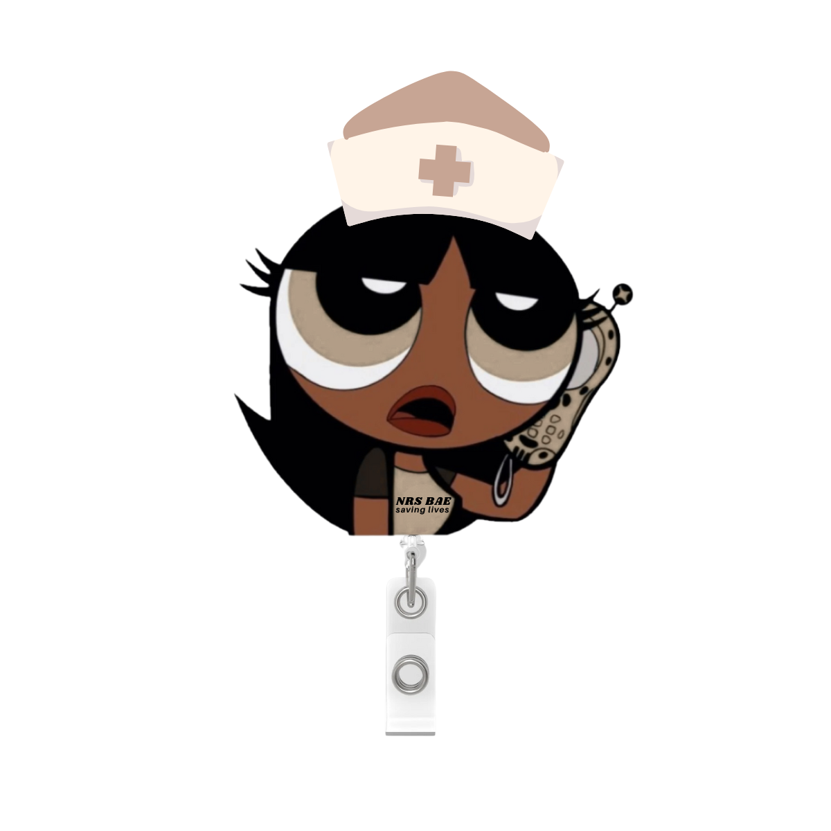 NEW! POWERPUFF GIRL Badge Reel- Nude BAE