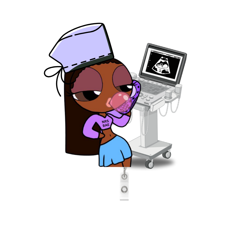 NEW! POWERPUFF GIRL Badge Reel-Miss Ultrasound Tech